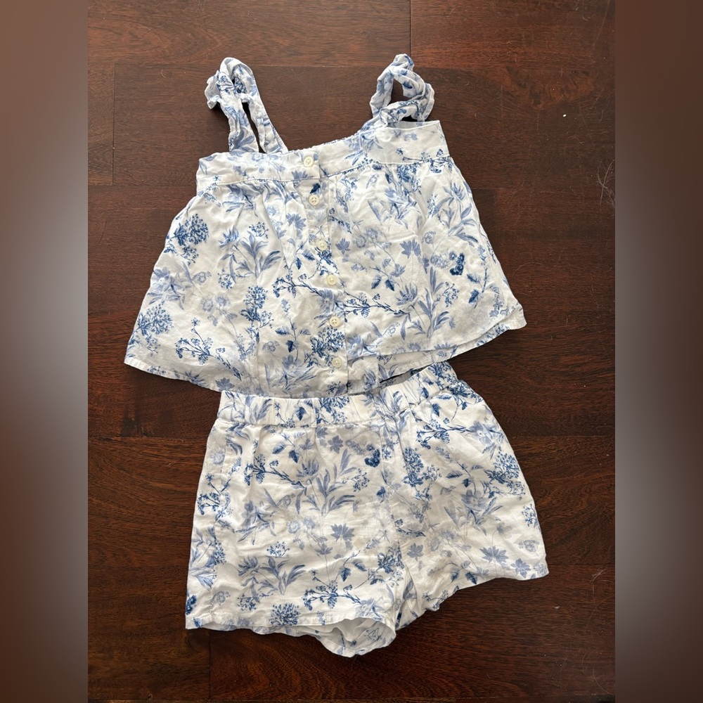 Floral Blue and White Kids Bottoms
